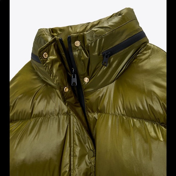 ❌SOLD❌ ZARA PATCH POCKET PUFFER COAT GREEN LARGE JACKET - Picture 6 of 7